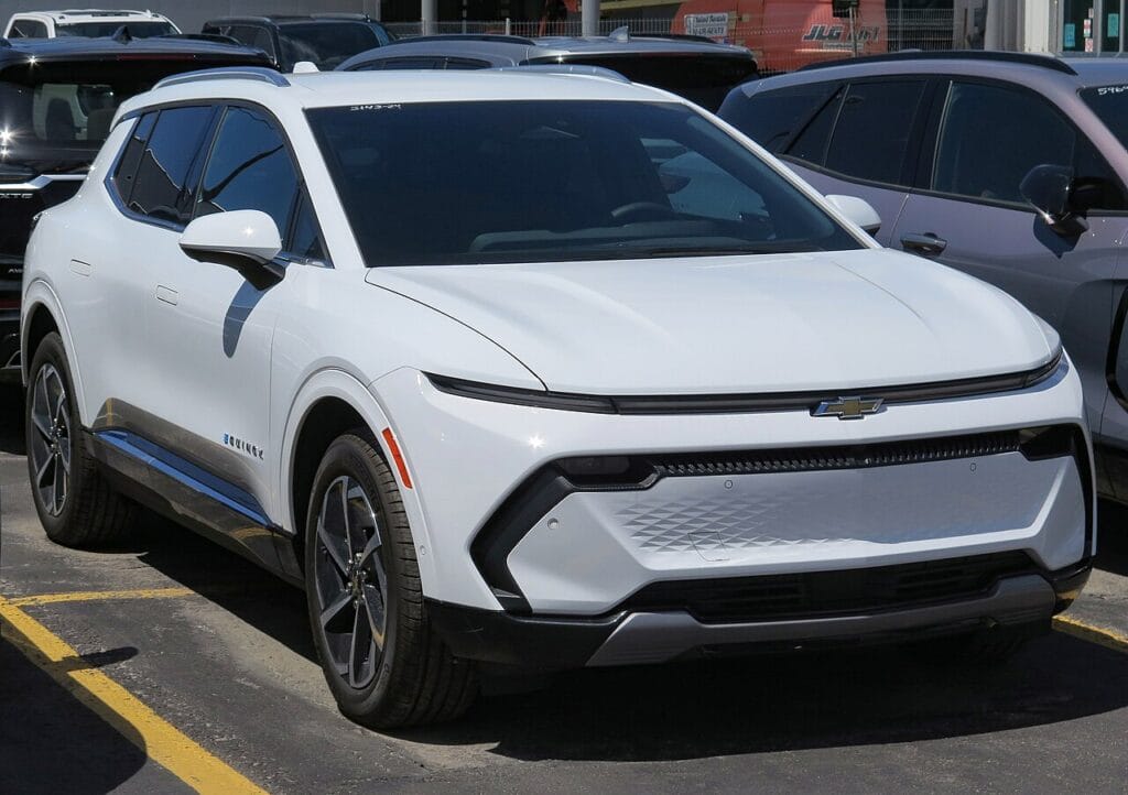 White Chevrolet Equinox EV — an affordable electric SUV under $40,000 in 2026