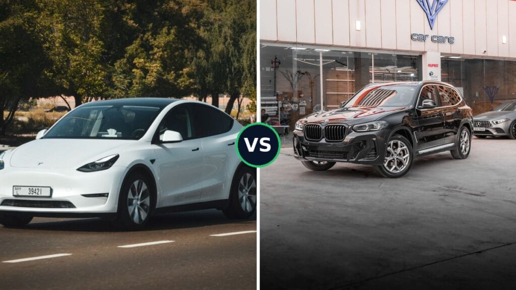 Tesla Model Y vs BMW X3 2026 side by side comparison