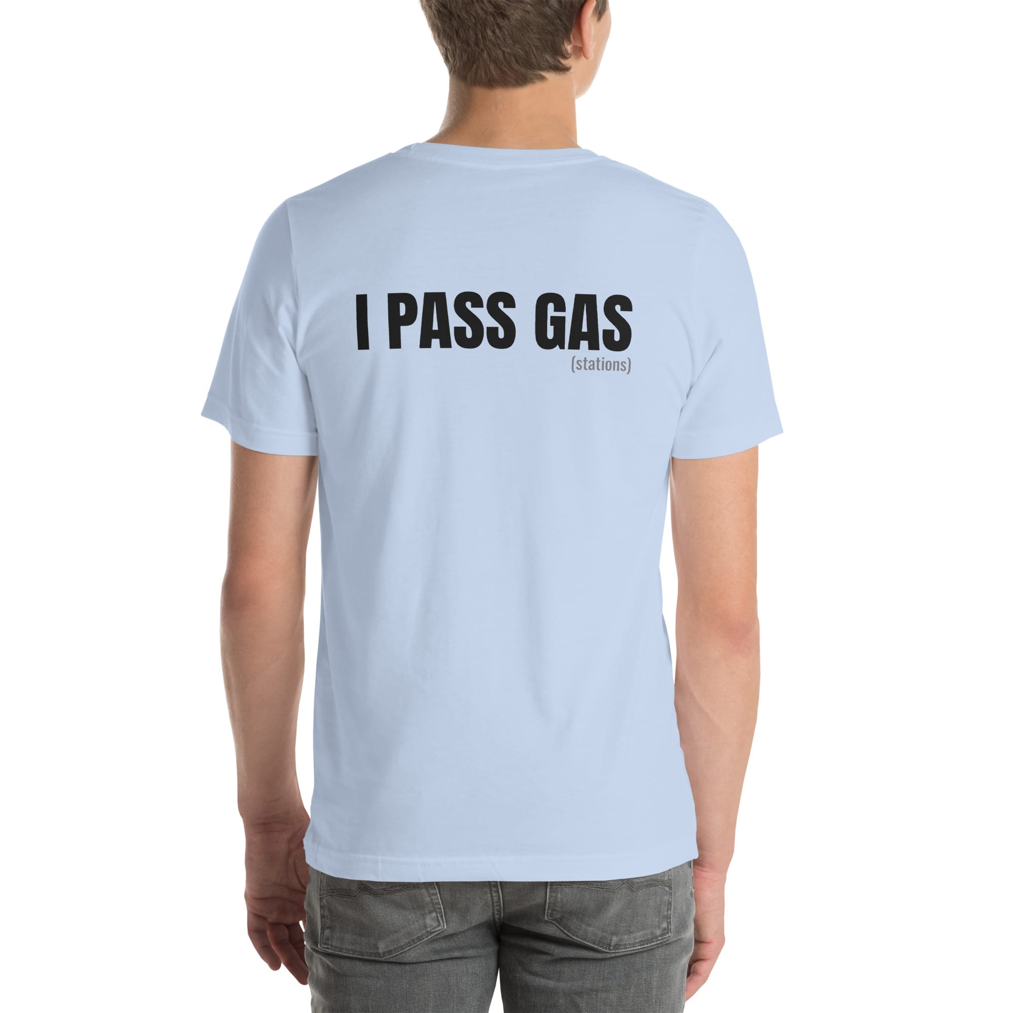 I Pass Gas (Stations) – Funny EV Owner T-Shirt - Image 2